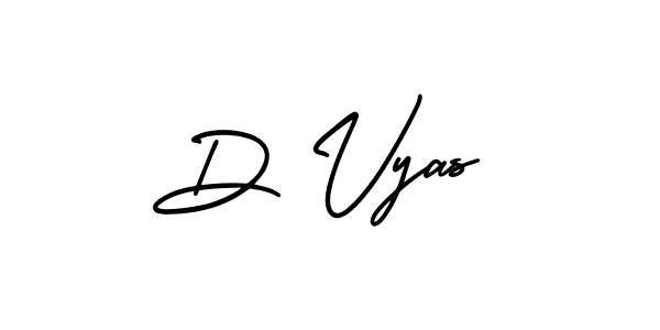 The best way (AmerikaSignatureDemo-Regular) to make a short signature is to pick only two or three words in your name. The name D Vyas include a total of six letters. For converting this name. D Vyas signature style 3 images and pictures png