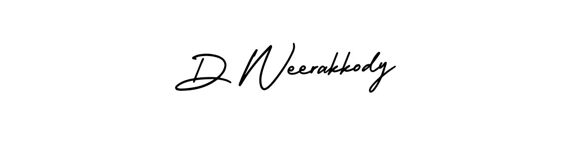 You should practise on your own different ways (AmerikaSignatureDemo-Regular) to write your name (D Weerakkody) in signature. don't let someone else do it for you. D Weerakkody signature style 3 images and pictures png