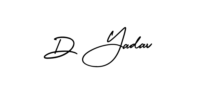 The best way (AmerikaSignatureDemo-Regular) to make a short signature is to pick only two or three words in your name. The name D Yadav include a total of six letters. For converting this name. D Yadav signature style 3 images and pictures png