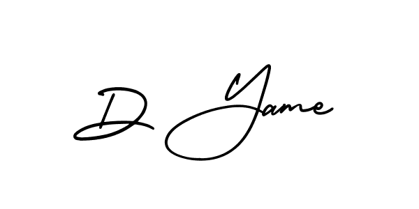You should practise on your own different ways (AmerikaSignatureDemo-Regular) to write your name (D Yame) in signature. don't let someone else do it for you. D Yame signature style 3 images and pictures png