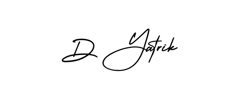 The best way (AmerikaSignatureDemo-Regular) to make a short signature is to pick only two or three words in your name. The name D Yatrik include a total of six letters. For converting this name. D Yatrik signature style 3 images and pictures png