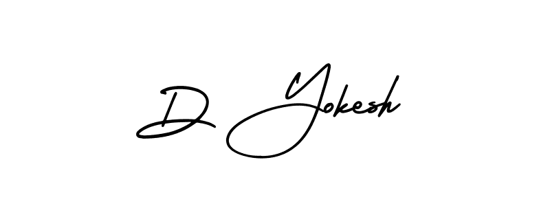Make a beautiful signature design for name D Yokesh. With this signature (AmerikaSignatureDemo-Regular) style, you can create a handwritten signature for free. D Yokesh signature style 3 images and pictures png