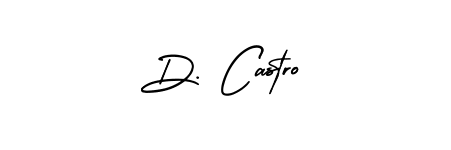 How to make D. Castro name signature. Use AmerikaSignatureDemo-Regular style for creating short signs online. This is the latest handwritten sign. D. Castro signature style 3 images and pictures png