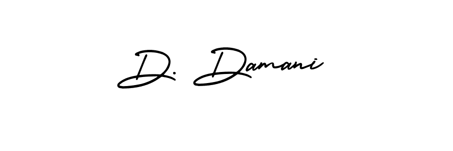 How to make D. Damani name signature. Use AmerikaSignatureDemo-Regular style for creating short signs online. This is the latest handwritten sign. D. Damani signature style 3 images and pictures png