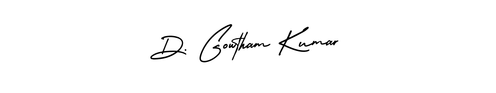 The best way (AmerikaSignatureDemo-Regular) to make a short signature is to pick only two or three words in your name. The name D. Gowtham Kumar include a total of six letters. For converting this name. D. Gowtham Kumar signature style 3 images and pictures png