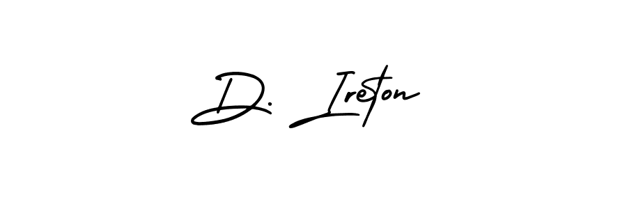 You should practise on your own different ways (AmerikaSignatureDemo-Regular) to write your name (D. Ireton) in signature. don't let someone else do it for you. D. Ireton signature style 3 images and pictures png