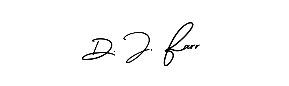 How to make D. J. Farr name signature. Use AmerikaSignatureDemo-Regular style for creating short signs online. This is the latest handwritten sign. D. J. Farr signature style 3 images and pictures png