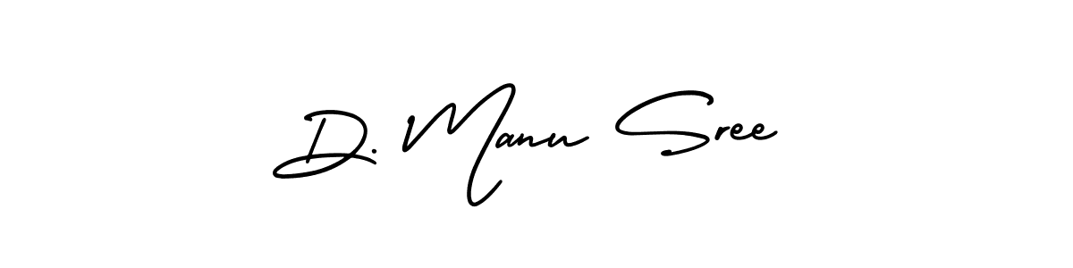 Design your own signature with our free online signature maker. With this signature software, you can create a handwritten (AmerikaSignatureDemo-Regular) signature for name D. Manu Sree. D. Manu Sree signature style 3 images and pictures png