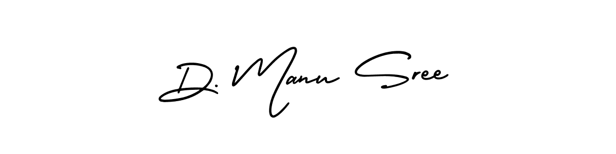 How to make D. Manu Sree signature? AmerikaSignatureDemo-Regular is a professional autograph style. Create handwritten signature for D. Manu Sree name. D. Manu Sree signature style 3 images and pictures png