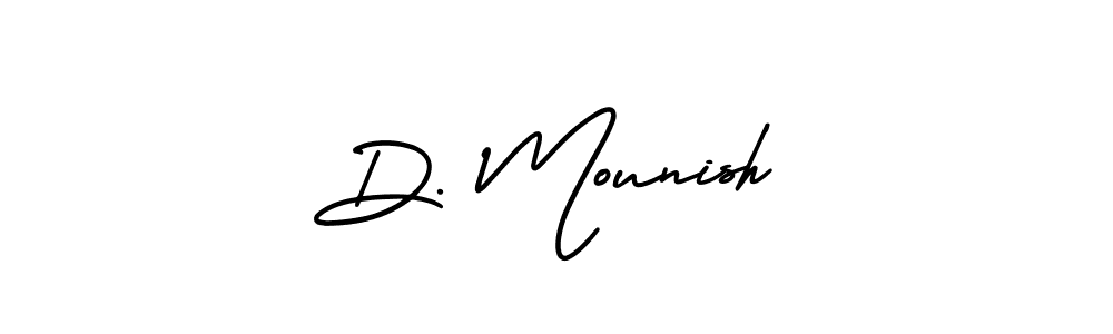 Make a short D. Mounish signature style. Manage your documents anywhere anytime using AmerikaSignatureDemo-Regular. Create and add eSignatures, submit forms, share and send files easily. D. Mounish signature style 3 images and pictures png