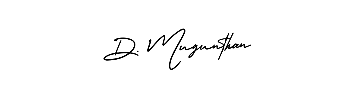 Use a signature maker to create a handwritten signature online. With this signature software, you can design (AmerikaSignatureDemo-Regular) your own signature for name D. Mugunthan. D. Mugunthan signature style 3 images and pictures png