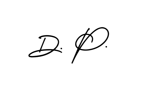 The best way (AmerikaSignatureDemo-Regular) to make a short signature is to pick only two or three words in your name. The name D. P. include a total of six letters. For converting this name. D. P. signature style 3 images and pictures png