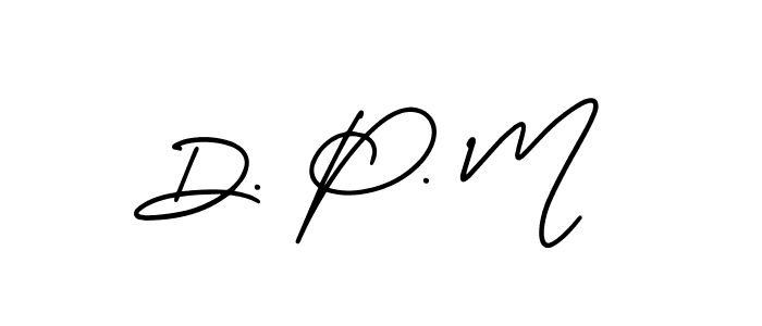 How to make D. P. M name signature. Use AmerikaSignatureDemo-Regular style for creating short signs online. This is the latest handwritten sign. D. P. M signature style 3 images and pictures png