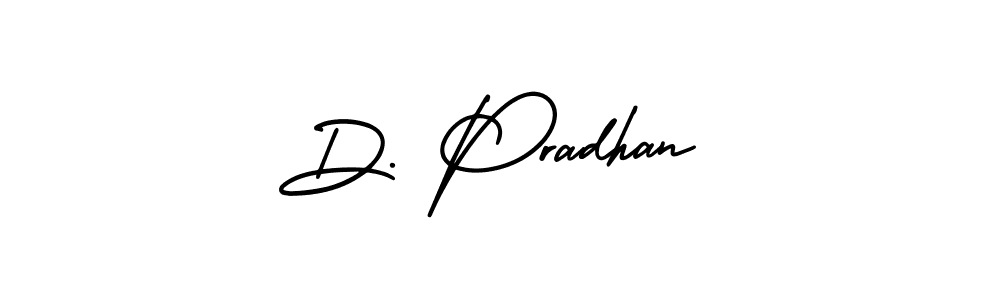 Use a signature maker to create a handwritten signature online. With this signature software, you can design (AmerikaSignatureDemo-Regular) your own signature for name D. Pradhan. D. Pradhan signature style 3 images and pictures png