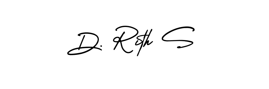 How to make D. Rith S name signature. Use AmerikaSignatureDemo-Regular style for creating short signs online. This is the latest handwritten sign. D. Rith S signature style 3 images and pictures png