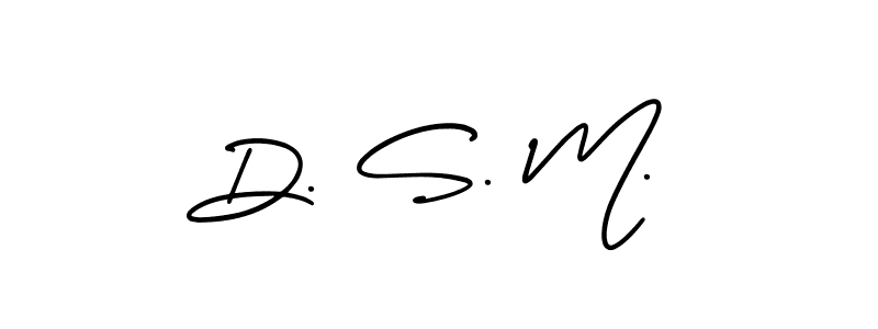 You should practise on your own different ways (AmerikaSignatureDemo-Regular) to write your name (D. S. M.) in signature. don't let someone else do it for you. D. S. M. signature style 3 images and pictures png