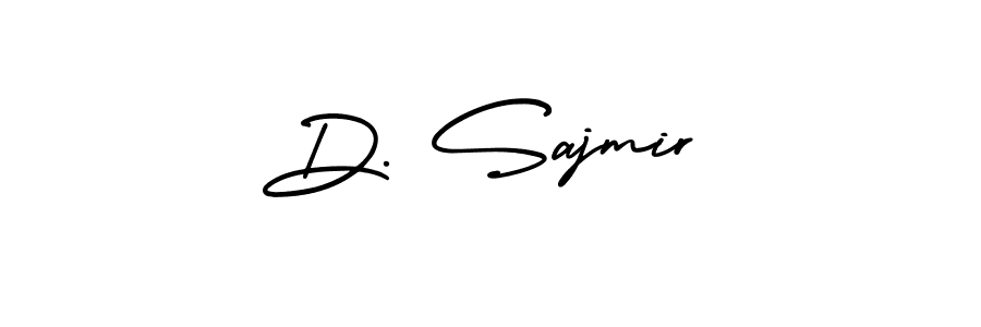 Similarly AmerikaSignatureDemo-Regular is the best handwritten signature design. Signature creator online .You can use it as an online autograph creator for name D. Sajmir. D. Sajmir signature style 3 images and pictures png