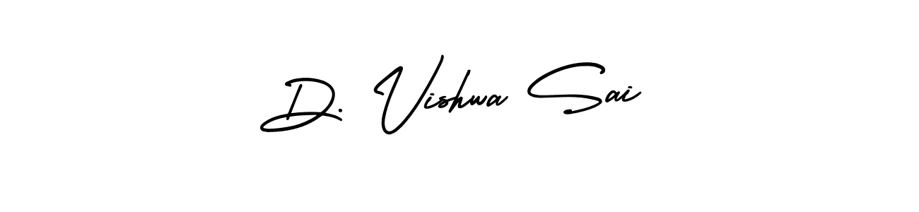 This is the best signature style for the D. Vishwa Sai name. Also you like these signature font (AmerikaSignatureDemo-Regular). Mix name signature. D. Vishwa Sai signature style 3 images and pictures png