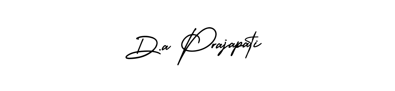 You should practise on your own different ways (AmerikaSignatureDemo-Regular) to write your name (D.a Prajapati) in signature. don't let someone else do it for you. D.a Prajapati signature style 3 images and pictures png