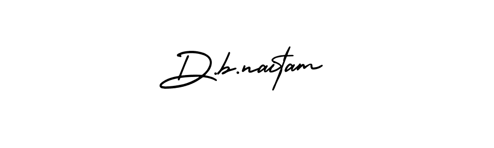 Design your own signature with our free online signature maker. With this signature software, you can create a handwritten (AmerikaSignatureDemo-Regular) signature for name D.b.naitam. D.b.naitam signature style 3 images and pictures png