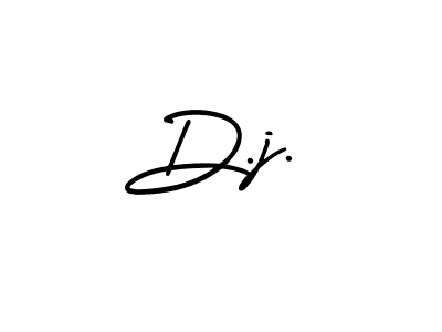 You should practise on your own different ways (AmerikaSignatureDemo-Regular) to write your name (D.j.) in signature. don't let someone else do it for you. D.j. signature style 3 images and pictures png