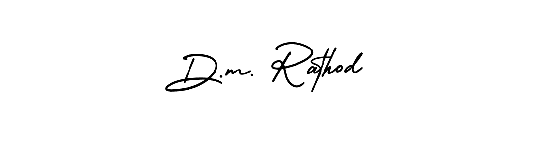 How to make D.m. Rathod name signature. Use AmerikaSignatureDemo-Regular style for creating short signs online. This is the latest handwritten sign. D.m. Rathod signature style 3 images and pictures png