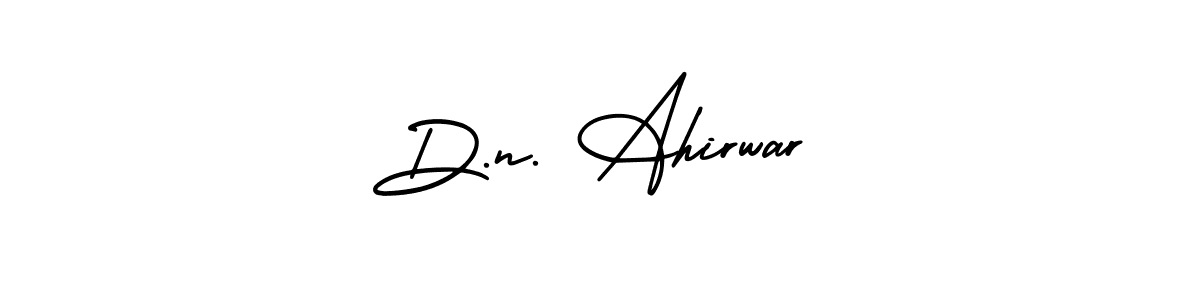 Design your own signature with our free online signature maker. With this signature software, you can create a handwritten (AmerikaSignatureDemo-Regular) signature for name D.n. Ahirwar. D.n. Ahirwar signature style 3 images and pictures png