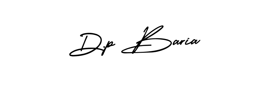 Create a beautiful signature design for name D.p Baria. With this signature (AmerikaSignatureDemo-Regular) fonts, you can make a handwritten signature for free. D.p Baria signature style 3 images and pictures png