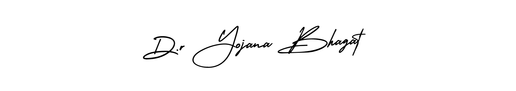 You should practise on your own different ways (AmerikaSignatureDemo-Regular) to write your name (D.r Yojana Bhagat) in signature. don't let someone else do it for you. D.r Yojana Bhagat signature style 3 images and pictures png