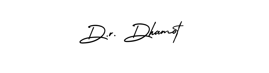 Make a beautiful signature design for name D.r. Dhamot. With this signature (AmerikaSignatureDemo-Regular) style, you can create a handwritten signature for free. D.r. Dhamot signature style 3 images and pictures png