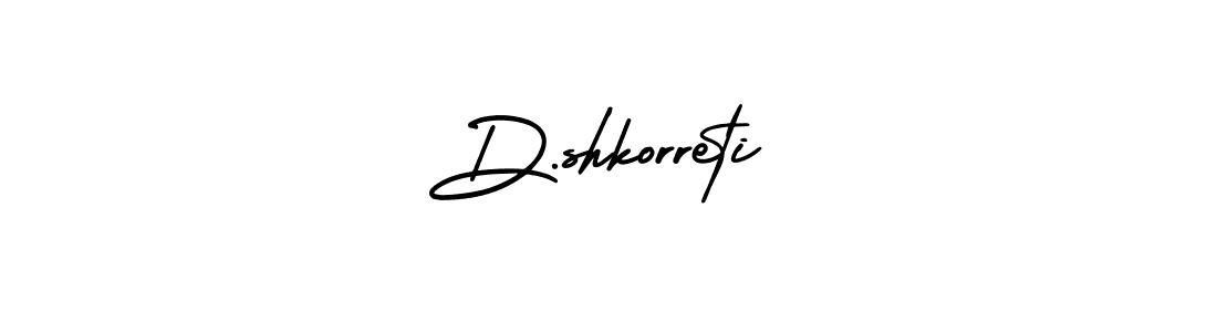 The best way (AmerikaSignatureDemo-Regular) to make a short signature is to pick only two or three words in your name. The name D.shkorreti include a total of six letters. For converting this name. D.shkorreti signature style 3 images and pictures png