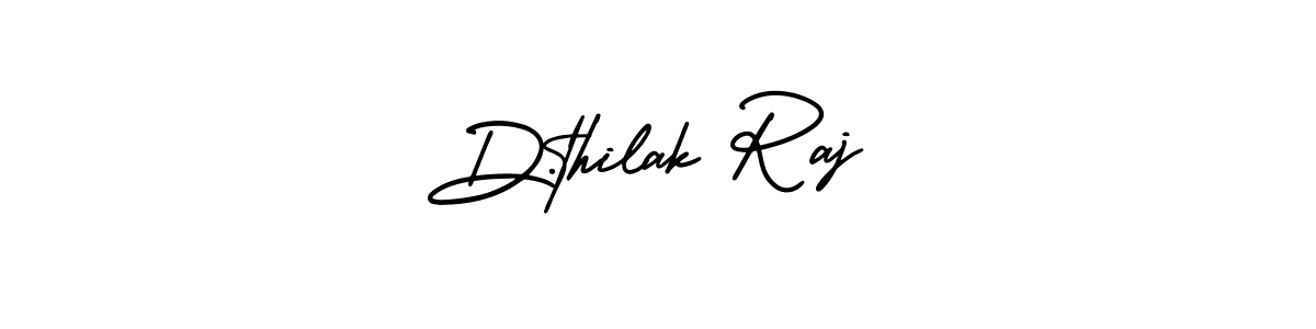 Create a beautiful signature design for name D.thilak Raj. With this signature (AmerikaSignatureDemo-Regular) fonts, you can make a handwritten signature for free. D.thilak Raj signature style 3 images and pictures png