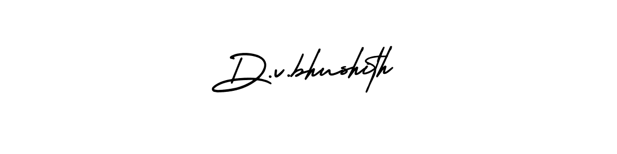 You should practise on your own different ways (AmerikaSignatureDemo-Regular) to write your name (D.v.bhushith) in signature. don't let someone else do it for you. D.v.bhushith signature style 3 images and pictures png