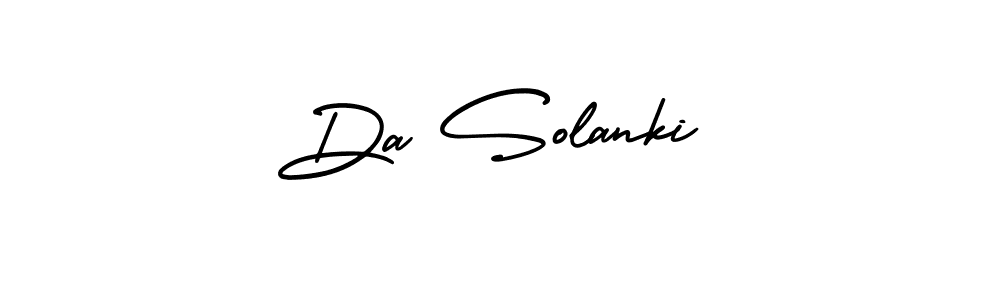 The best way (AmerikaSignatureDemo-Regular) to make a short signature is to pick only two or three words in your name. The name Da Solanki include a total of six letters. For converting this name. Da Solanki signature style 3 images and pictures png