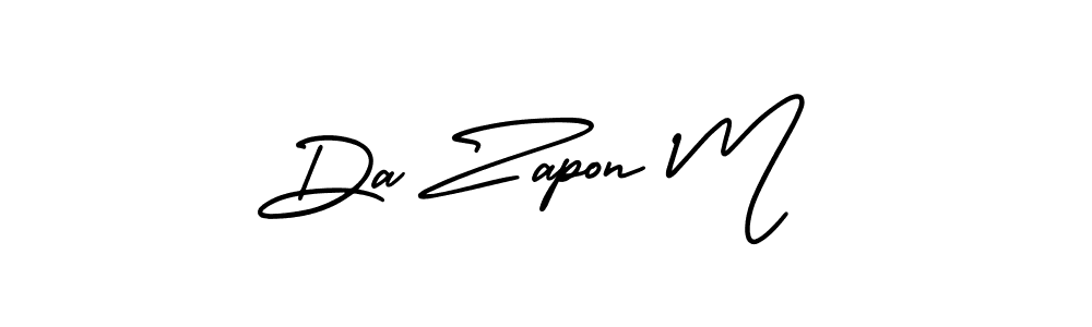 Make a short Da Zapon M signature style. Manage your documents anywhere anytime using AmerikaSignatureDemo-Regular. Create and add eSignatures, submit forms, share and send files easily. Da Zapon M signature style 3 images and pictures png