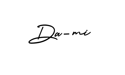 How to make Da-mi name signature. Use AmerikaSignatureDemo-Regular style for creating short signs online. This is the latest handwritten sign. Da-mi signature style 3 images and pictures png