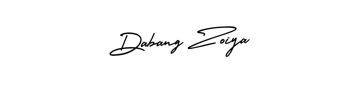 You should practise on your own different ways (AmerikaSignatureDemo-Regular) to write your name (Dabang Zoiya) in signature. don't let someone else do it for you. Dabang Zoiya signature style 3 images and pictures png