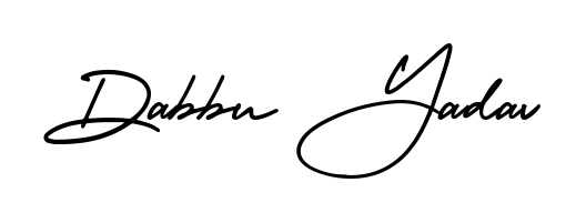 You should practise on your own different ways (AmerikaSignatureDemo-Regular) to write your name (Dabbu Yadav) in signature. Don't let someone else do it for you. Dabbu Yadav signature style 3 images and pictures png
