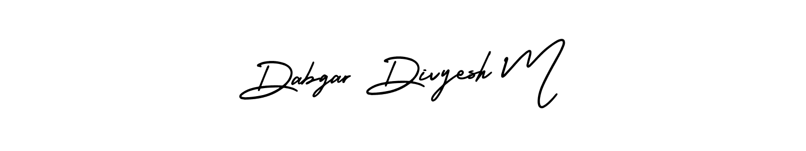 Use a signature maker to create a handwritten signature online. With this signature software, you can design (AmerikaSignatureDemo-Regular) your own signature for name Dabgar Divyesh M. Dabgar Divyesh M signature style 3 images and pictures png