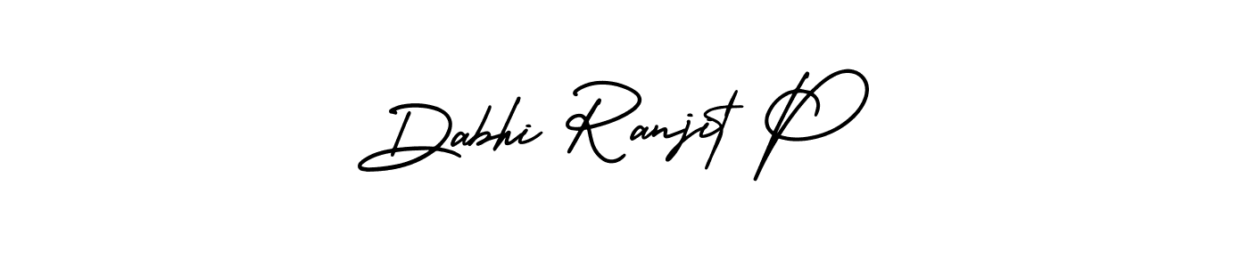 The best way (AmerikaSignatureDemo-Regular) to make a short signature is to pick only two or three words in your name. The name Dabhi Ranjit P include a total of six letters. For converting this name. Dabhi Ranjit P signature style 3 images and pictures png