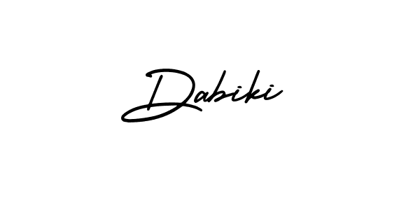 The best way (AmerikaSignatureDemo-Regular) to make a short signature is to pick only two or three words in your name. The name Dabiki include a total of six letters. For converting this name. Dabiki signature style 3 images and pictures png