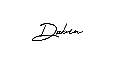 The best way (AmerikaSignatureDemo-Regular) to make a short signature is to pick only two or three words in your name. The name Dabin include a total of six letters. For converting this name. Dabin signature style 3 images and pictures png