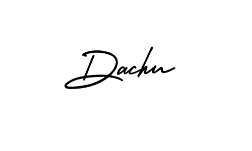 You should practise on your own different ways (AmerikaSignatureDemo-Regular) to write your name (Dachu) in signature. don't let someone else do it for you. Dachu signature style 3 images and pictures png