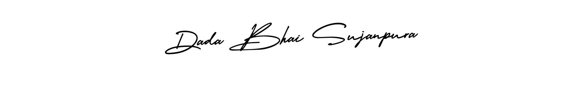 You should practise on your own different ways (AmerikaSignatureDemo-Regular) to write your name (Dada Bhai Sujanpura) in signature. don't let someone else do it for you. Dada Bhai Sujanpura signature style 3 images and pictures png