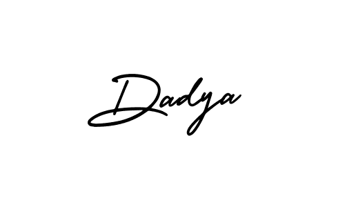 It looks lik you need a new signature style for name Dadya. Design unique handwritten (AmerikaSignatureDemo-Regular) signature with our free signature maker in just a few clicks. Dadya signature style 3 images and pictures png