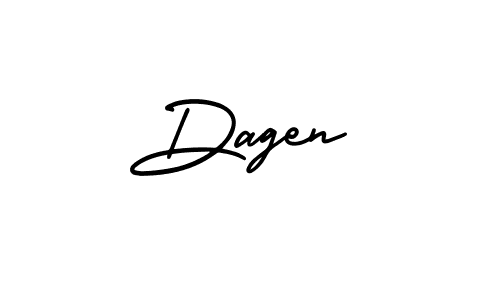 The best way (AmerikaSignatureDemo-Regular) to make a short signature is to pick only two or three words in your name. The name Dagen include a total of six letters. For converting this name. Dagen signature style 3 images and pictures png
