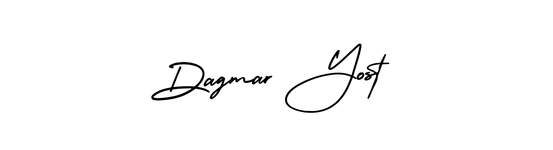 Dagmar Yost stylish signature style. Best Handwritten Sign (AmerikaSignatureDemo-Regular) for my name. Handwritten Signature Collection Ideas for my name Dagmar Yost. Dagmar Yost signature style 3 images and pictures png