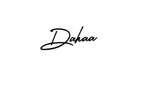 Use a signature maker to create a handwritten signature online. With this signature software, you can design (AmerikaSignatureDemo-Regular) your own signature for name Dahaa. Dahaa signature style 3 images and pictures png