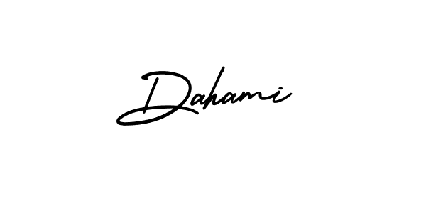 The best way (AmerikaSignatureDemo-Regular) to make a short signature is to pick only two or three words in your name. The name Dahami include a total of six letters. For converting this name. Dahami signature style 3 images and pictures png