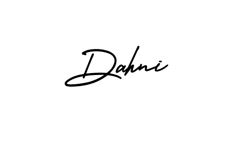 Design your own signature with our free online signature maker. With this signature software, you can create a handwritten (AmerikaSignatureDemo-Regular) signature for name Dahni. Dahni signature style 3 images and pictures png